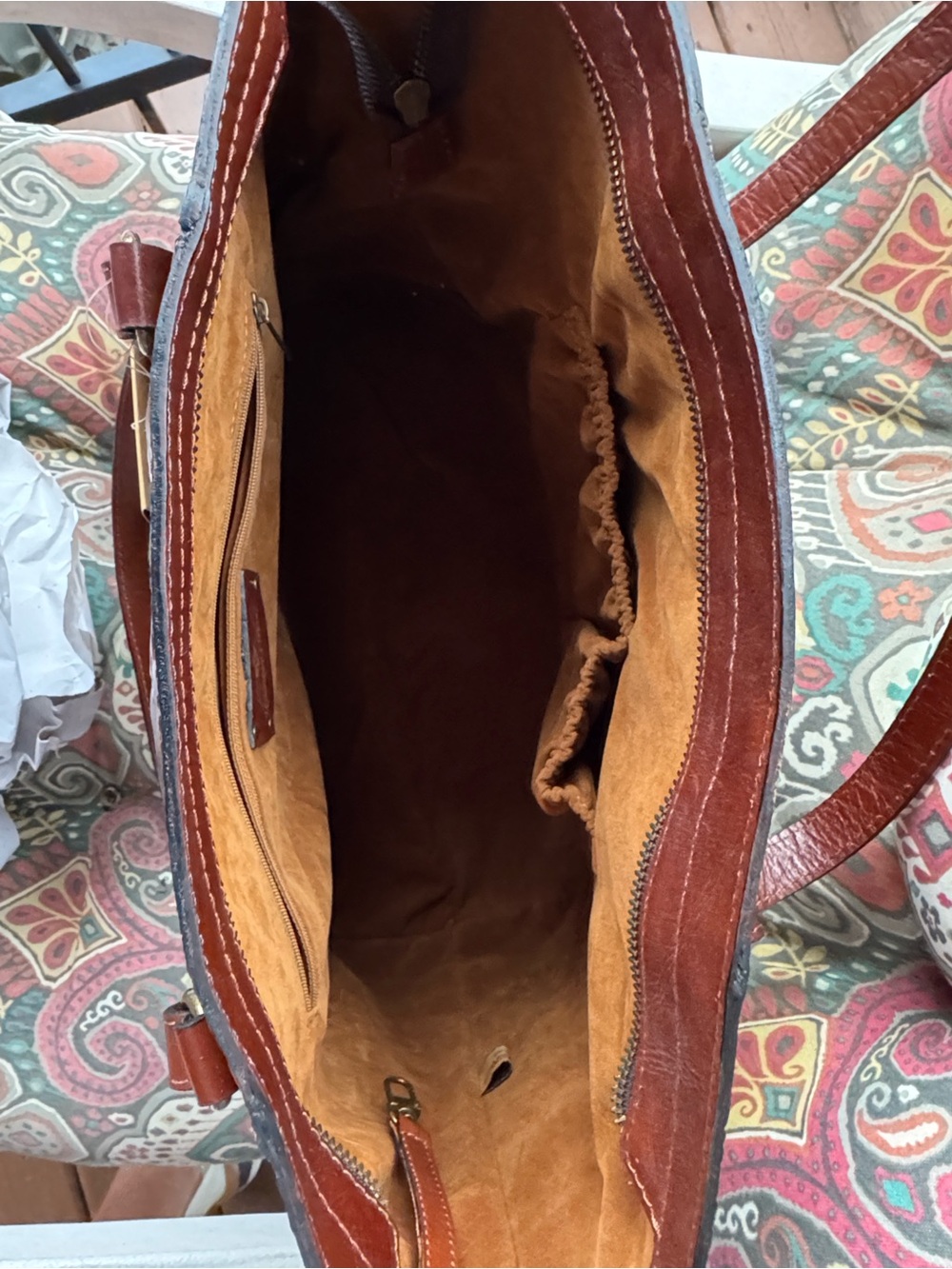 Tooled Leather Brown Shoulder Tote Bag - Women's Handbag/ New / tags see in pic - Picture 4 of 6